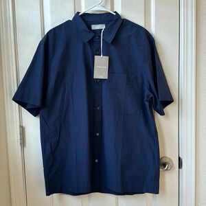 NWT Everlane Men’s Short Sleeves Polo Shirt Navy Large Cotton